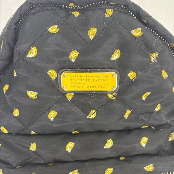 Marc‎ by Marc Jacobs Black with Lemon Print Quilted Backpack main image 11